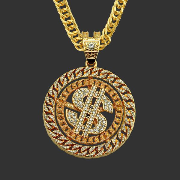 amulet neck pendants creative style 18 k gold plated hip hop men's diamond dollar pendant necklace, Silver
amulet neck pendants creative style 18 k gold plated hip hop men's diamond dollar pendant necklace, Silver