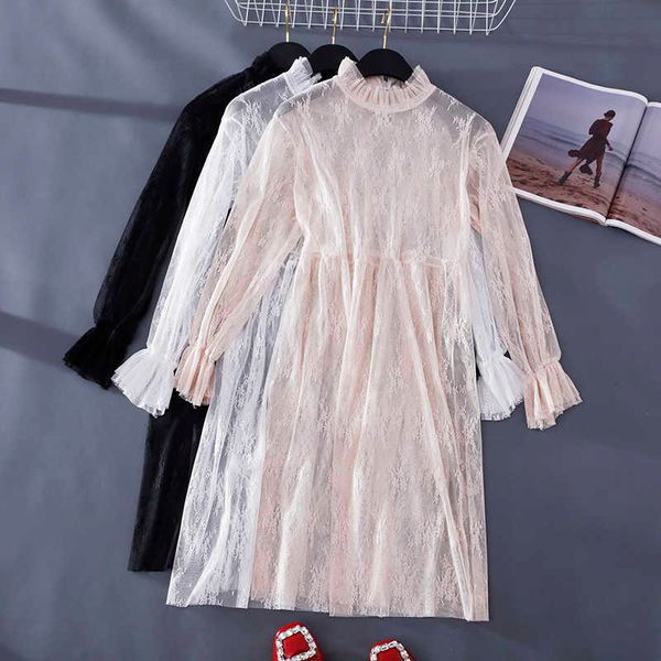 floral lace spring summer dres stand flare sleeve elegant vintage polka dots vestidos mujer 210601, Black;gray
floral lace spring summer dres stand flare sleeve elegant vintage polka dots vestidos mujer 210601, Black;gray