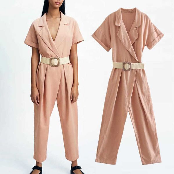 women's jumpsuit za summer fashion elegant pure color simple v-neck belt women high-waist casual chic 210601, Black;white
women's jumpsuit za summer fashion elegant pure color simple v-neck belt women high-waist casual chic 210601, Black;white