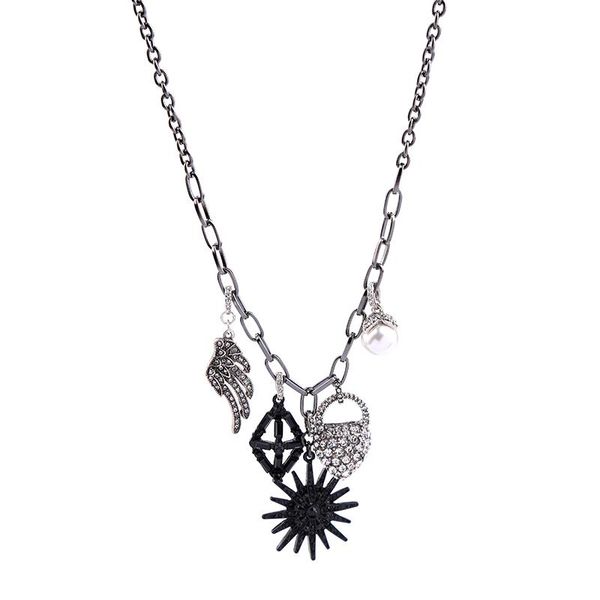 uer mixed pendant crystal starburst heart wing necklace fashion punk jewelry long chain for women necklaces, Silver
uer mixed pendant crystal starburst heart wing necklace fashion punk jewelry long chain for women necklaces, Silver