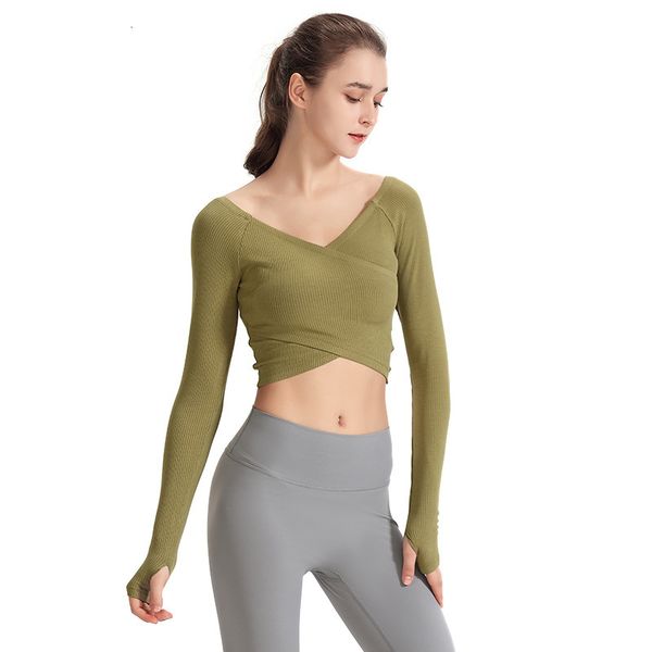 women's t-shirt yoga clothing female shirt beautiful back v-neck low-cut elastic long-sleeved short sports running fitness 58g, White
women's t-shirt yoga clothing female shirt beautiful back v-neck low-cut elastic long-sleeved short sports running fitness 58g, White
