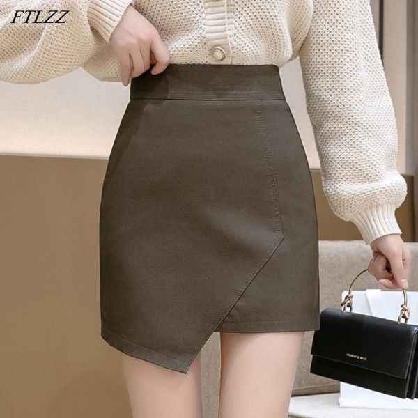 spring women high waist pu leather black mini skirt streetwear female asymmetrical slim a-line faux skirts
spring women high waist pu leather black mini skirt streetwear female asymmetrical slim a-line faux skirts