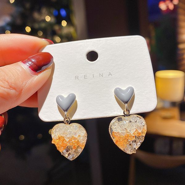 real gold electroplating 925 silver needle gradual crystal love earrings
real gold electroplating 925 silver needle gradual crystal love earrings