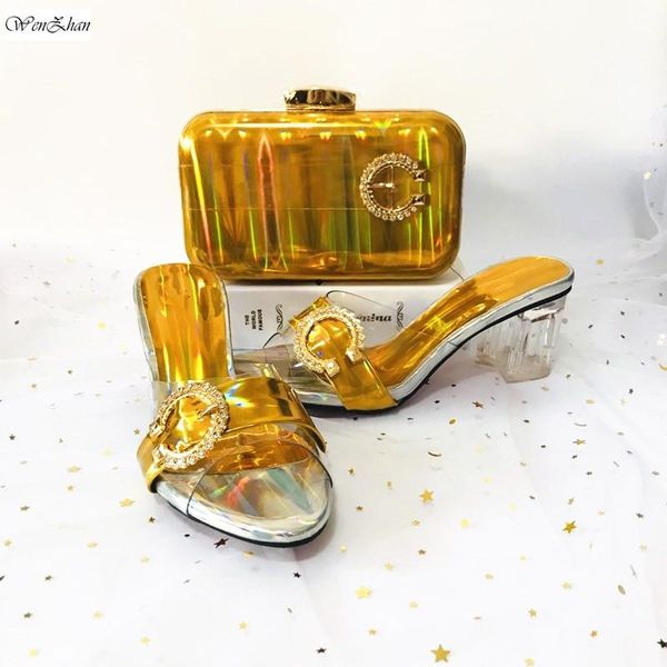 dress shoes african and matching bags lady gril gold mid heel set for prom party decorated with rhinestone 911-29, Black
dress shoes african and matching bags lady gril gold mid heel set for prom party decorated with rhinestone 911-29, Black
