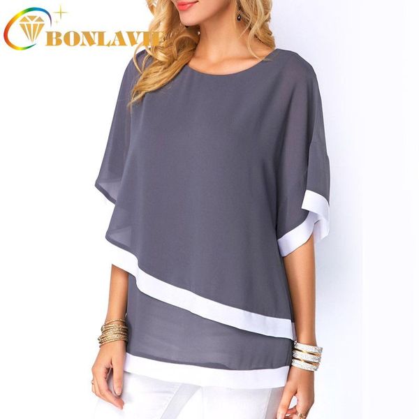 women's blouses & shirts 2021 summer fashion clothing chiffon women spliced batwing sleeve short round collar solid color ladies, White
women's blouses & shirts 2021 summer fashion clothing chiffon women spliced batwing sleeve short round collar solid color ladies, White