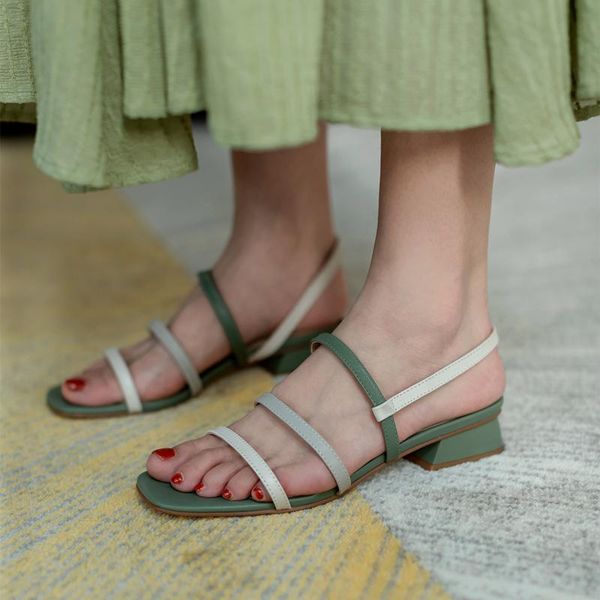 dress shoes med heel sandals for women genuine leather buckle square open-toe concise summer, Black
dress shoes med heel sandals for women genuine leather buckle square open-toe concise summer, Black