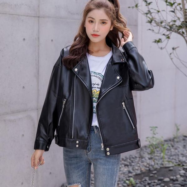 women's jackets autumn women winter pu leather punk motor biker female woman coats, Black;brown 
women's jackets autumn women winter pu leather punk motor biker female woman coats, Black;brown