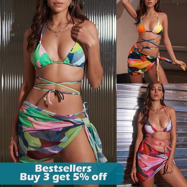 two-piece suits print swimwear women 3 pieces halter tie side bikini bathing with cover up beach skirt separates bañadores mujer 2021
two-piece suits print swimwear women 3 pieces halter tie side bikini bathing with cover up beach skirt separates bañadores mujer 2021