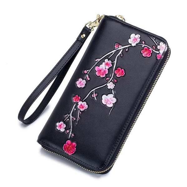wallets plum flower genuine leather women wallet female long walet lady clutch money bag coin purse phone pocket portomonee, Red;black
wallets plum flower genuine leather women wallet female long walet lady clutch money bag coin purse phone pocket portomonee, Red;black