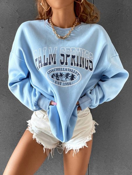 tree and letter graphic sweatshirt m46u#, White;black