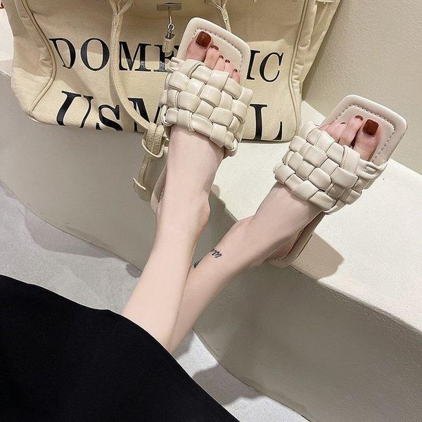 south korea sandals and slippers 2021 summer woven square-toe flat in-line women, Black
south korea sandals and slippers 2021 summer woven square-toe flat in-line women, Black