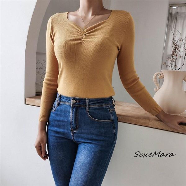 women's t-shirt casual ol women knitted t-shirts 2021 winter fashion v-neck long sleeves clothes, White
women's t-shirt casual ol women knitted t-shirts 2021 winter fashion v-neck long sleeves clothes, White