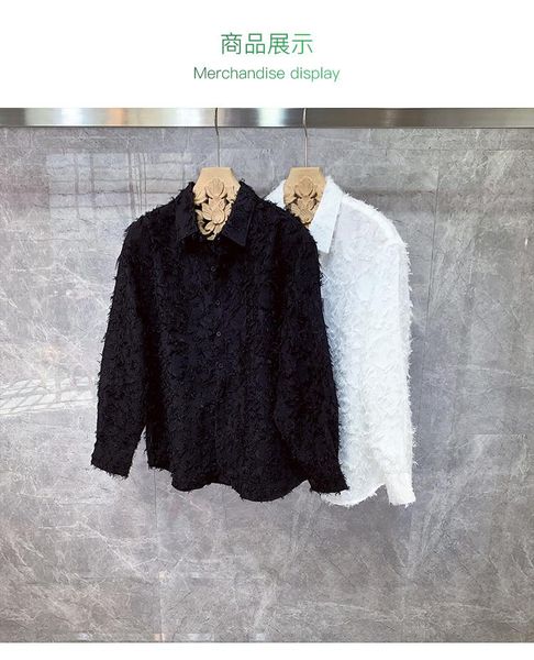 men's casual shirts rk342 fashion 2021 runway luxury european design party style clothing, White;black
men's casual shirts rk342 fashion 2021 runway luxury european design party style clothing, White;black