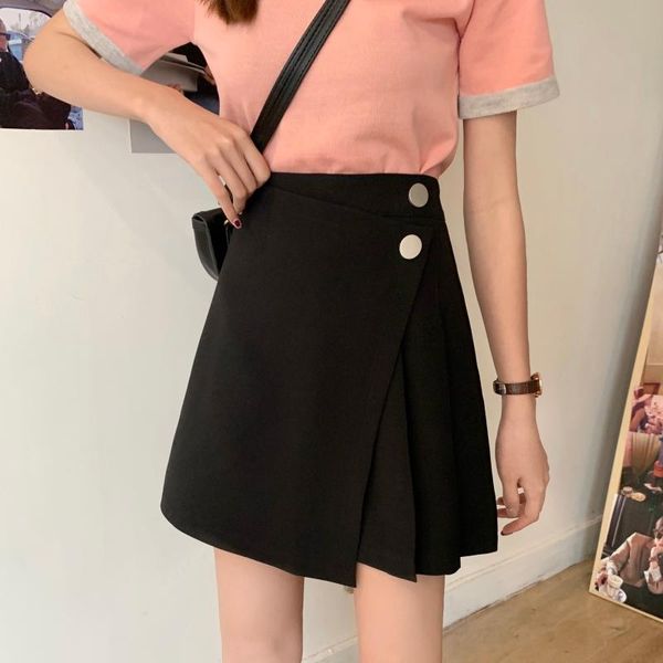 skirts irregular belly-covered high waist skirt spring summer plus size korean slim a-line short pants women button solid, Black
skirts irregular belly-covered high waist skirt spring summer plus size korean slim a-line short pants women button solid, Black