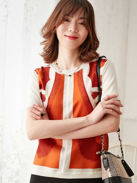 women's t-shirt silk female spring and summer sewing short sleeve shirt silk high end foreign style i6jj, White
women's t-shirt silk female spring and summer sewing short sleeve shirt silk high end foreign style i6jj, White
