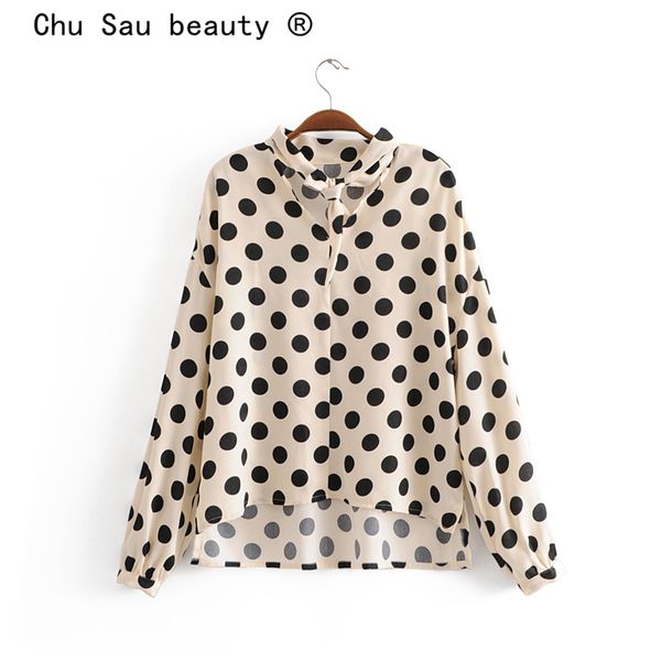 chu sau beauty vintage chic black dot print female casual style bow tie lady's blouses autumn beautiful women's shirts 210508, White
chu sau beauty vintage chic black dot print female casual style bow tie lady's blouses autumn beautiful women's shirts 210508, White