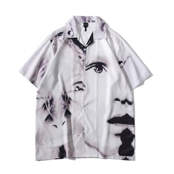 men's casual shirts vintage street short sleeve summer thin material hawaiian shirt man blouse male top, White;black
men's casual shirts vintage street short sleeve summer thin material hawaiian shirt man blouse male top, White;black