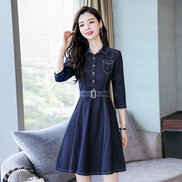 autumn denim dresses -2xl women vintage jeans dress ladies elegant slim cowboy a-line female retro vestidos casual, Black;gray
autumn denim dresses -2xl women vintage jeans dress ladies elegant slim cowboy a-line female retro vestidos casual, Black;gray