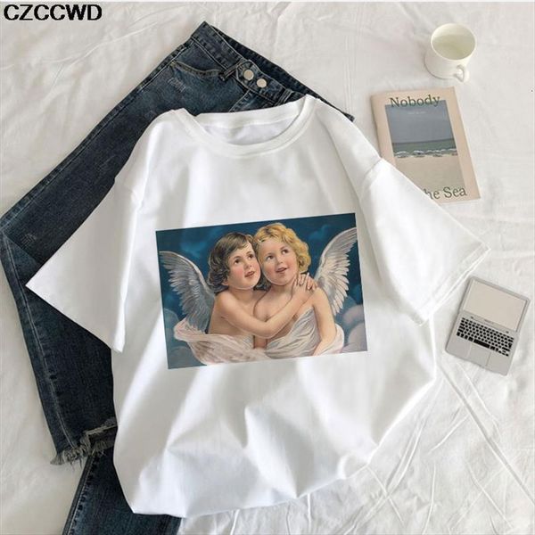 Summer Vogue Two Kawayi Mens T Shirt Angel Print And Women Short Sleeve O Neck Tops Tees Casual Cozy Simple, White;black
Summer Vogue Two Kawayi Mens T Shirt Angel Print And Women Short Sleeve O Neck Tops Tees Casual Cozy Simple, White;black