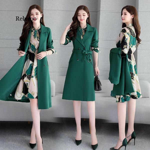 two piece dress autumn and winter dress-style women's suit two-piece style korean slim fit slimming elegant outfit with trench coat, White
two piece dress autumn and winter dress-style women's suit two-piece style korean slim fit slimming elegant outfit with trench coat, White
