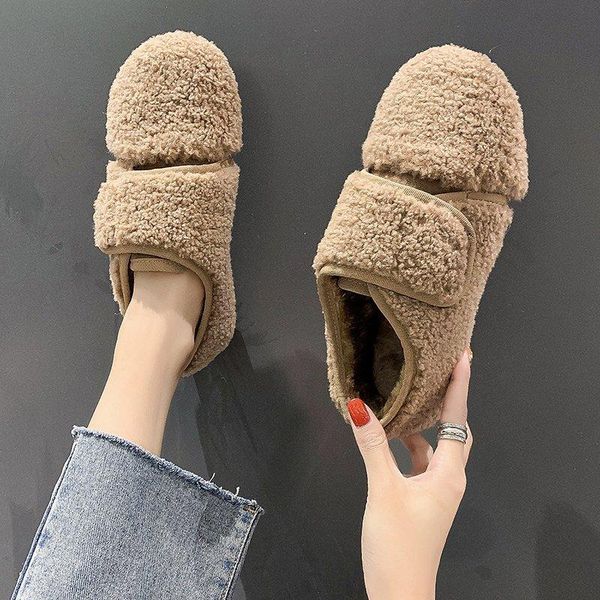 lambskin warm lefu shoes winter women's plush flat bottomed casual and comfortable slippers, Black
lambskin warm lefu shoes winter women's plush flat bottomed casual and comfortable slippers, Black