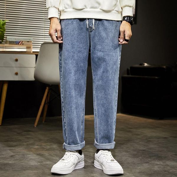 men's jeans simple lace fashion casual trend wild 2021 spring and summer korean straight wide-leg loose, Blue
men's jeans simple lace fashion casual trend wild 2021 spring and summer korean straight wide-leg loose, Blue