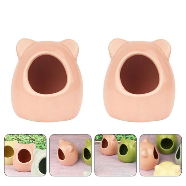 small animal supplies 2pcs pet nest ceramic hamster house cooling supply