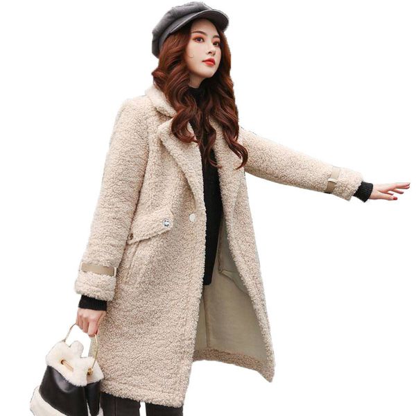 women's fur & faux winter new fashion lamb wool coat casual mid-length loose lamb female granules fluff fit outerwear t349 2ris, Black
women's fur & faux winter new fashion lamb wool coat casual mid-length loose lamb female granules fluff fit outerwear t349 2ris, Black