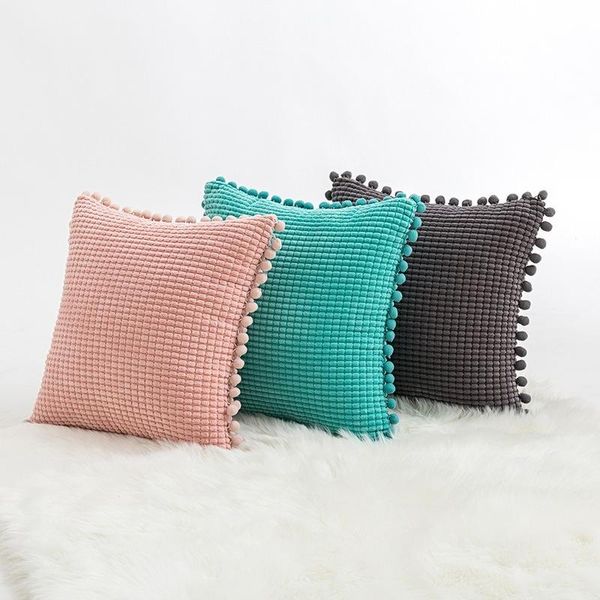 cushion/decorative pillow soft velvet cushion cover solid case corduroy flocking yellow gray pink home decorative 45x45cm pompom ball
cushion/decorative pillow soft velvet cushion cover solid case corduroy flocking yellow gray pink home decorative 45x45cm pompom ball