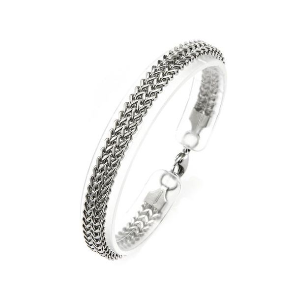 link, chain men's bracelets vintage stainless steel braided hand man fashion punk party accessories goth men bracelet jewelry, Black
link, chain men's bracelets vintage stainless steel braided hand man fashion punk party accessories goth men bracelet jewelry, Black