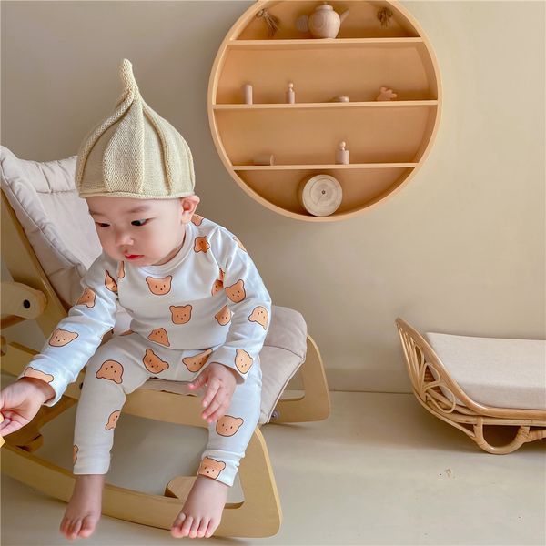 2021 spring new kids baby cute bear print long sleeve and pant pure cotton pajamas set boys girls clothes set, Blue
2021 spring new kids baby cute bear print long sleeve and pant pure cotton pajamas set boys girls clothes set, Blue