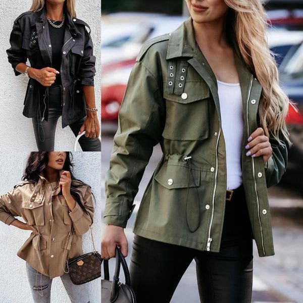 women's jackets 2021 spring and autumn women's fashion waist jacket windbreaker classic retro clothes woman cloths, Black;brown
women's jackets 2021 spring and autumn women's fashion waist jacket windbreaker classic retro clothes woman cloths, Black;brown