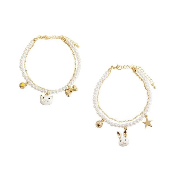 link, chain beads bracelet pearl cute cat friendship for women girls kids femme charm jewelry gold bransoletki damskie, Black
link, chain beads bracelet pearl cute cat friendship for women girls kids femme charm jewelry gold bransoletki damskie, Black