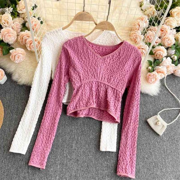 spring fashion short v-neck long-sleeved high-waist shorts are thin and wear t-shirts gk146 210506, White
spring fashion short v-neck long-sleeved high-waist shorts are thin and wear t-shirts gk146 210506, White