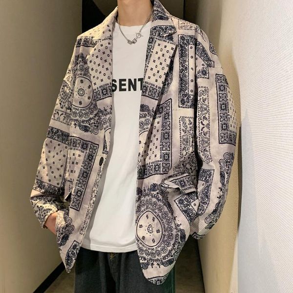 men's suits & blazers cashew flower jacket spring/autumn high street ins retro suit tide brand loose corduroy small mens casual, White;black
men's suits & blazers cashew flower jacket spring/autumn high street ins retro suit tide brand loose corduroy small mens casual, White;black