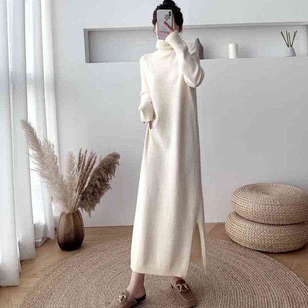 dresses women turtleneck knitted long sleeve casual side split solid loose sweater es vestidos 1roe st3y, Black;gray
dresses women turtleneck knitted long sleeve casual side split solid loose sweater es vestidos 1roe st3y, Black;gray