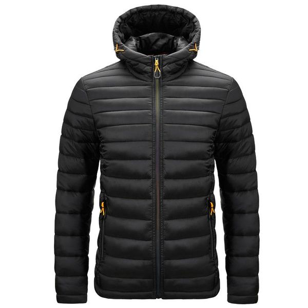men's down & parkas autumn and winter hoodie cotton jacket, Black