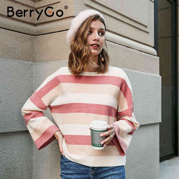 berrygo striped high collar women pullover autumn winter casual women's sweater high street fashion knitting 210513, White;black
berrygo striped high collar women pullover autumn winter casual women's sweater high street fashion knitting 210513, White;black
