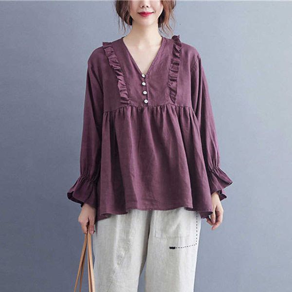 women's blouses & shirts autumn arts style women long sleeve loose ruffles all-matched casual cotton solid blou y0l5, White
women's blouses & shirts autumn arts style women long sleeve loose ruffles all-matched casual cotton solid blou y0l5, White