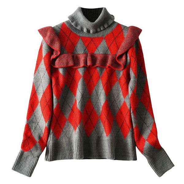 women's sweaters vintage women plaid sweater 2021 fashion ladies ruffles turtleneck pullover streetwear female knitted chic girl, White;black
women's sweaters vintage women plaid sweater 2021 fashion ladies ruffles turtleneck pullover streetwear female knitted chic girl, White;black