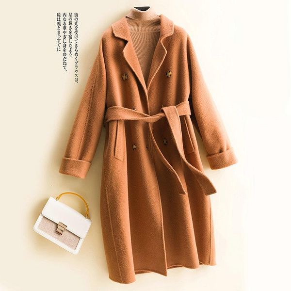 women's wool & blends 2021 double-sided coat autumn and winter hepburn wind over the knee korean women, Black
women's wool & blends 2021 double-sided coat autumn and winter hepburn wind over the knee korean women, Black