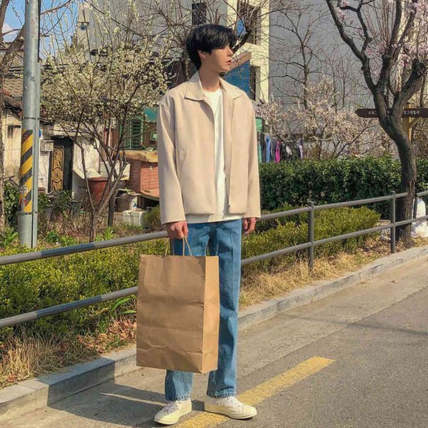 men's jackets solid lapel man's jacket, loose jacket with long sleeves. simple autumn slim and winter zipper. fgmw, Black;brown
men's jackets solid lapel man's jacket, loose jacket with long sleeves. simple autumn slim and winter zipper. fgmw, Black;brown