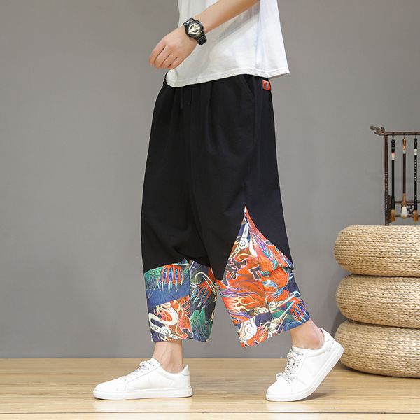 Japan Style Mens Cotton Linen Wide Leg Pants Plus Size Men -5XL Vintage Casual Elastic Waist Pockets Joggers Loose Trousers, Black wide leg pants
Japan Style Mens Cotton Linen Wide Leg Pants Plus Size Men -5XL Vintage Casual Elastic Waist Pockets Joggers Loose Trousers, Black wide leg pants