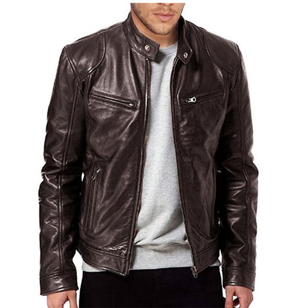 men's jackets autumn men's leather jacket with fine zipper adjust of motorcycle jackets outwear windbreak warm neck 5xl, Black;brown
men's jackets autumn men's leather jacket with fine zipper adjust of motorcycle jackets outwear windbreak warm neck 5xl, Black;brown