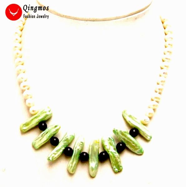 pendant necklaces qingmos natural 20mm biwa green pearl necklace for women with 6mm round white & black agates 17'' chokers, Silver
pendant necklaces qingmos natural 20mm biwa green pearl necklace for women with 6mm round white & black agates 17'' chokers, Silver