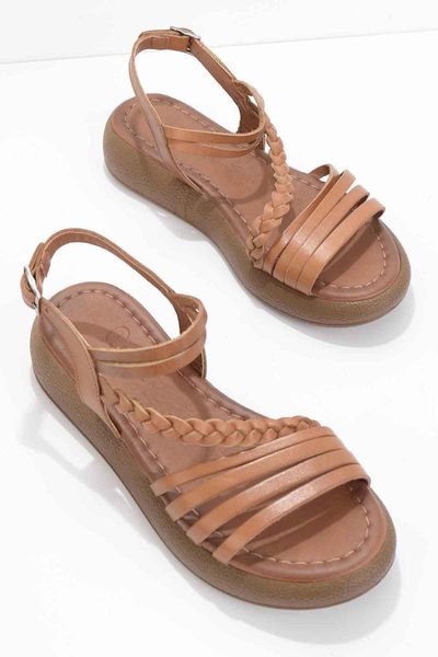 sandals tan genuine leather female k05684903603, Black