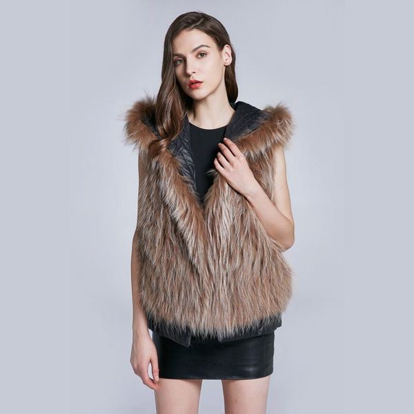 women's fur & faux color authentic real vest with cap full collar coat wholesale hmj-m009, Black
women's fur & faux color authentic real vest with cap full collar coat wholesale hmj-m009, Black