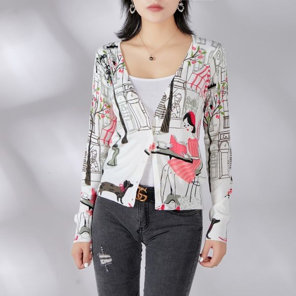 women's jackets 2021 v collar long sleeves knitted women cardigans with powder book girl colorful print sweater thin female in summer, Black;brown
women's jackets 2021 v collar long sleeves knitted women cardigans with powder book girl colorful print sweater thin female in summer, Black;brown
