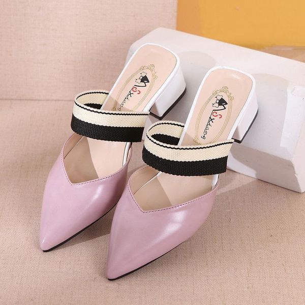 slippers 2021 est mules shoes thin med heels summer women pointed toe bowtie slip on outside slides sexy, Black
slippers 2021 est mules shoes thin med heels summer women pointed toe bowtie slip on outside slides sexy, Black