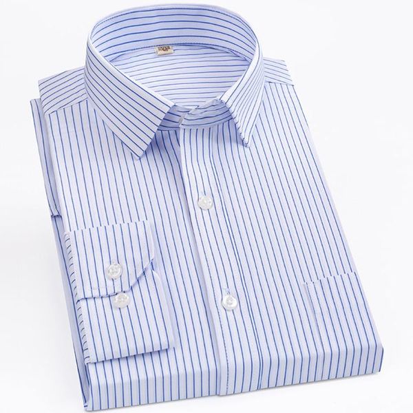 men's dress shirts classic long sleeve striped basic single patch pocket formal business standard-fit office smart casual shirt, White;black
men's dress shirts classic long sleeve striped basic single patch pocket formal business standard-fit office smart casual shirt, White;black